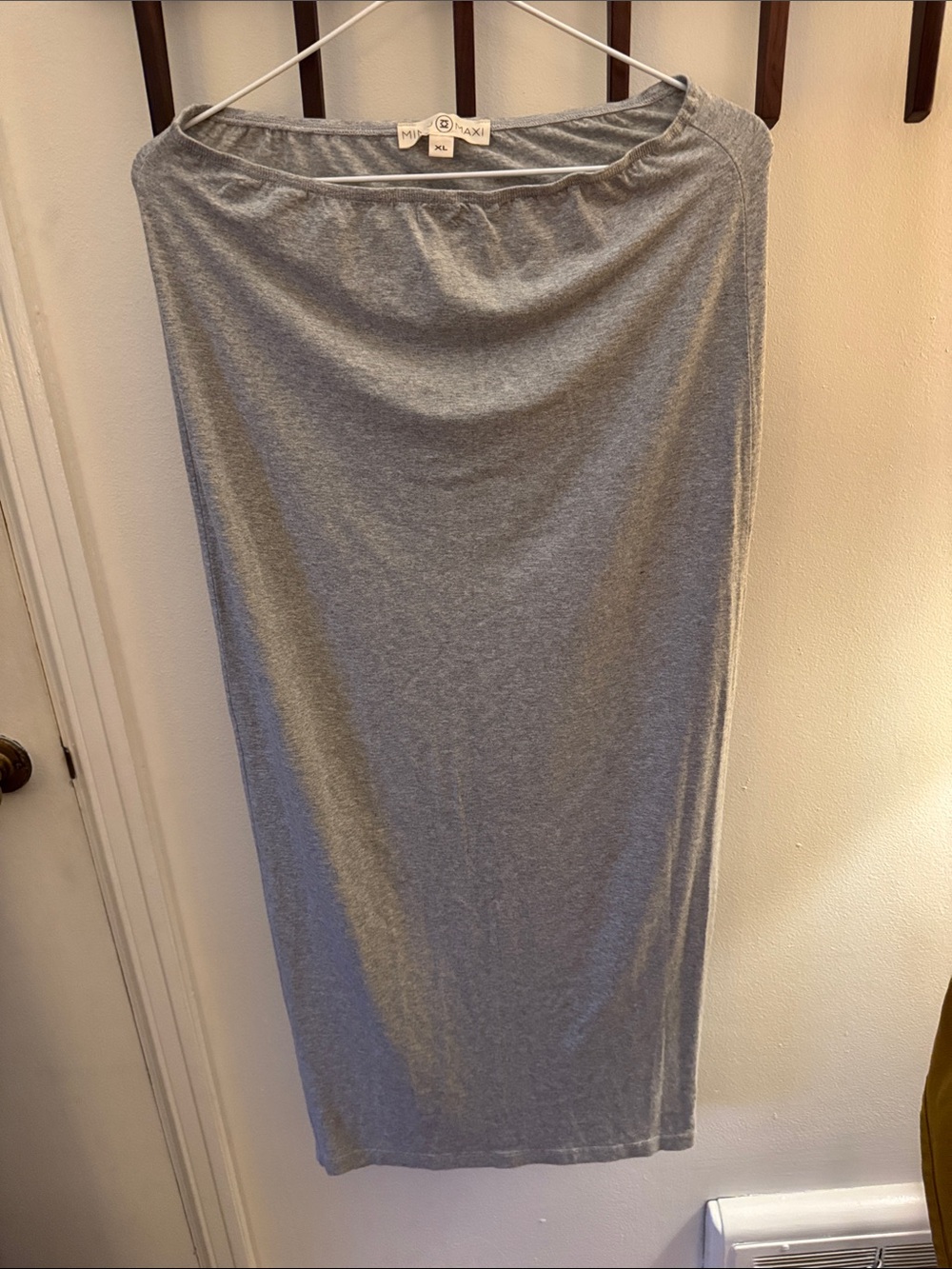 MIMU MAXI Gray Maxi Tube Skirt Leggings Gray Jersey Knit modest